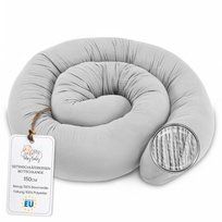 Poduszka boczna do spania muślinowa poduszka na ciało węża 150 cm - długa poduszka bed roll poduszka do spania pod szyję szara