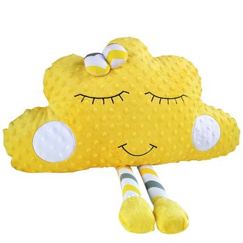 Poduszka chmurka z nóżkami 45 x 25 cm Żółta pluszowa poduszka z wypełnieniem. - Olimagia