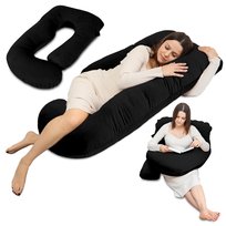 Poduszka ciążowa do spania na boku w kształcie J – poduszka do karmienia XXL, poduszka rehabilitacyjna Swan Pillow, poduszka przytulanka, poduszka ergonomiczna i poduszka do spania z zdejmowanym pokrowcem 180 cm 