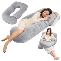 Poduszka ciążowa do spania na boku w kształcie J – poduszka do karmienia XXL, poduszka rehabilitacyjna Swan Pillow, poduszka przytulanka, poduszka ergonomiczna i poduszka do spania z zdejmowanym pokrowcem 180 cm