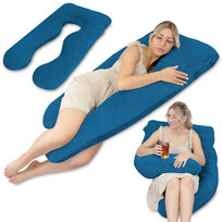 Poduszka ciążowa do spania U Shape 135 cm – Poduszka dla ciężarnych i do karmienia, długie podparcie dla całego ciała, ergonomiczna poduszka dla dorosłych z zdejmowanym pokrowcem 
