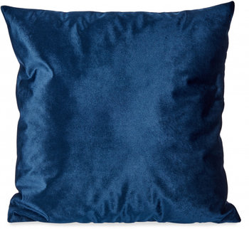 poduszka dekoracyjna 45 x 45 x 13 cm aksamit ciemnoniebieski - TWM