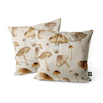 Poduszka dekoracyjna AUTUMN wzór AT35  | grzyby na beżowym tle poduszka 45 x 45 cm (z wypełnieniem)