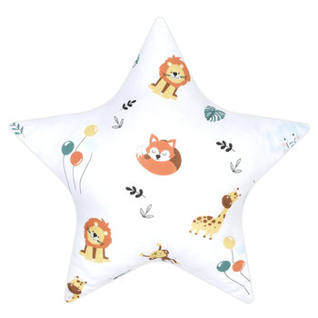 Poduszka dekoracyjna do pokoju dziecięcego 60 cm - Pluszowa poduszka dekoracyjna w kształcie gwiazdy dla dzieci aksamit safari - Amazinggirl