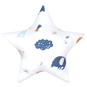 Poduszka dekoracyjna do pokoju dziecięcego 60 cm - Pluszowa poduszka dekoracyjna w kształcie gwiazdy dla dzieci aksamit tęcza - Amazinggirl
