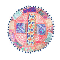 Poduszka dekoracyjna okrągła LORENA w kolorowy wzór 45 cm HOMLA
