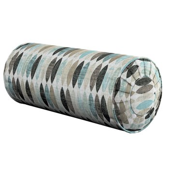 Poduszka DEKORIA Modern, wzory w odcieniach błekitu, beżu i czarnego, Ø20×50 cm - Dekoria