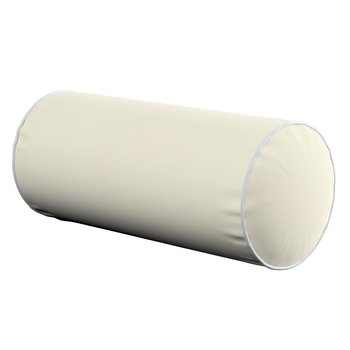 Poduszka DEKORIA Velvet, wałek prosty z lamówką, śmietankowa biel, Ø16×40 cm - Dekoria