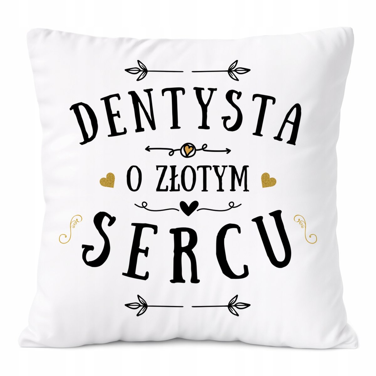 Poduszka Dla Dentysty na Prezent z Nadrukiem ze Zdjęciem Biała PoliDraw