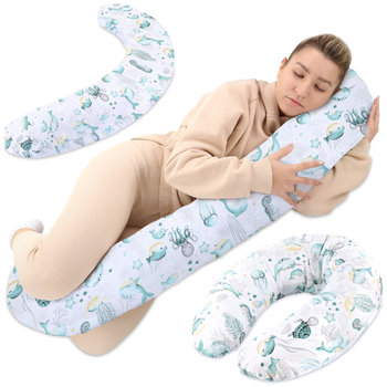 Poduszka do karmienia lub do spania na boku 190 cm - Poduszka ciążowa wspierająca pozycjonująca zwierzęta wodne - Amazinggirl