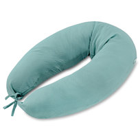 Poduszka do karmienia lub do spania na boku 190cm - Poduszka ciążowa wspierająca pozycjonująca muślin zielony