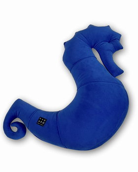 Poduszka do karmienia NEPTO, rogal do karmienia w kształcie konika morskiego, produkt polski ok Kadaro Kids - kolor royal blue / granat - KADARO