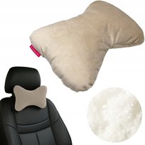 PODUSZKA DO SAMOCHODU POD SZYJĘ WELUROWA VELVET PODRÓŻNA POD KARK KOKARDA