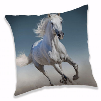 Poduszka dziecięca 40x40 Koń biały 4592 w galopie horse dekoracyjna - Jerry Fabrics