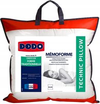 Cuscino Ergonomico Dodo OFM60, 60x60 Cm, Imbottitura Memory Con Fiocchi E Chip, Supporto Cervicale, Made In France