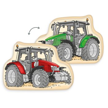 Poduszka kształtka 24x26 Traktor czerwony zielony - Herding