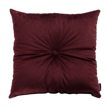 Poduszka kwadratowa Velvet z guzikiem, bordowy, 37 x 37cm, Velvet - Dekoria