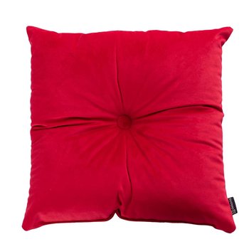 Poduszka kwadratowa Velvet z guzikiem, intensywna czerwień, 37 x 37cm, Velvet - Dekoria