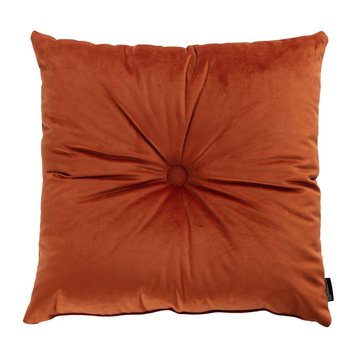 Poduszka kwadratowa Velvet z guzikiem, karmelowy, 37 x 37cm, Velvet - Dekoria