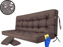 Poduszka na Huśtawkę na Ławkę Ogrodową 120 cm Gruba Wodoodporna + 2 Jaśki