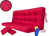 Poduszka na huśtawkę ogrodową, Pola, Czerwona, 150 cm