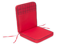 Poduszka na krzesło ogrodowe, Coffee Low, Czerwona krata góra, 47x97 cm