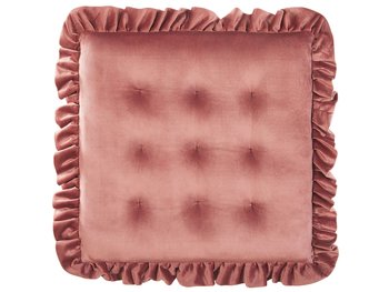 Poduszka na krzesło welurowa kwadratowa 40 x 40 cm różowa KALANCHOE - Beliani