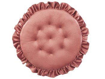 Poduszka na krzesło welurowa okrągła ø 40 cm różowa KALANCHOE - Beliani