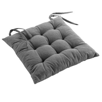 Poduszka na krzesło wiązana MISTRAL, gładka bawełna z recyklingu, 40 x 40 cm - Douceur d'intérieur
