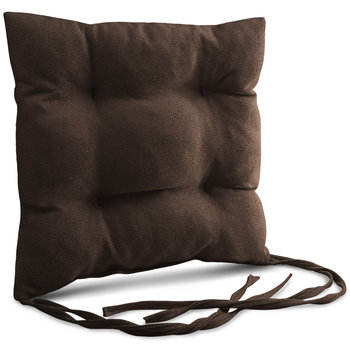 Poduszka ogrodowa na krzesło 40x40 cm w kolorze brązowym ze sznureczkami do przywiązania - Postergaleria