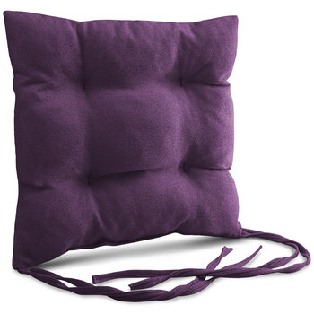 Poduszka ogrodowa na krzesło 40x40 cm w kolorze fioletowym ze sznureczkami do przywiązania - Postergaleria