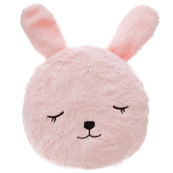 Poduszka ozdobna do łóżeczka dziecięcego, motyw króliczka, 27 x 27 cm, kolor różowy - Atmosphera for kids
