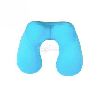 Poduszka Podróżna Dmuchana Rogal (Błękitna) - NICE LIFE