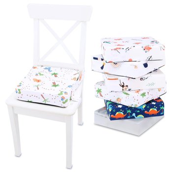 Poduszka podwyższająca dla dziecka 32x32x8 cm - Siedzisko na krzesło dziecięce z bawełny Dino - Totsy Baby