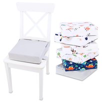 Poduszka podwyższająca dla dziecka 32x32x8 cm - Siedzisko na krzesło dziecięce z bawełny Jasny szary