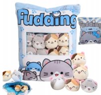 Poduszka Pudding 2W1 Z Maskotkami Kotkami-Pluszowa Przytulanka Do Rzuca