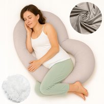 PODUSZKA ROGAL DO SPANIA KARMIENIA, CIĄŻOWA, WELUROWA, TYP C - BEŻOWA