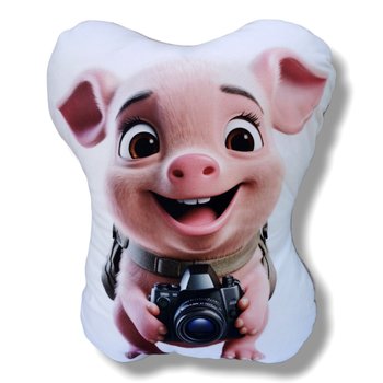 Poduszka świnka maskotka świnka fotograf przytulanka ze świnką - Uszyciuch