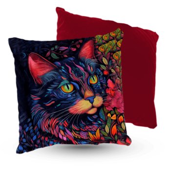 Poduszka welur kotka w kolorach tęczowa piękność - Other