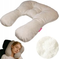 PODUSZKA ZAGŁÓWEK DO SAMOCHODU SAMOLOTU WELUR PODRÓŻNA POD GŁOWĘ