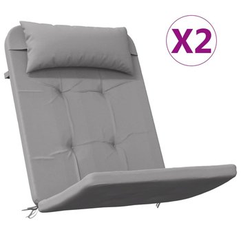 Poduszki na krzesła Adirondack, 2 szt., szare, tka - vidaXL