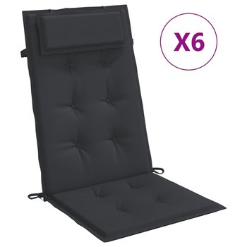 Poduszki na krzesła z wysokim oparciem, 6 szt., cz - vidaXL