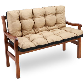 Poduszki na ławki ogrodowe 100x100 cm- wygodne poduszki na siedziska i oparcia beżowy - Amazinggirl