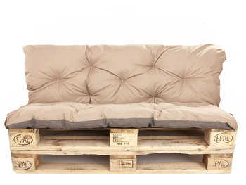 Poduszki na palety komplet, siedzisko 120 x 80 i opacie 120x50 cm, Poduszki ogrodowe na palety, Beżowa - Kruger Robert Woroniecki