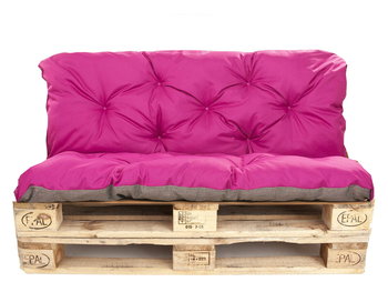 Poduszki na palety komplet, siedzisko 120 x 80 i opacie 120x50 cm, Poduszki ogrodowe na palety,  Różowa - Kruger Robert Woroniecki