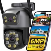 Podwójna Kamera Zewnętrzna Obrotowa Ip Wifi Do Monitoringu Hd Zoom Detekcja