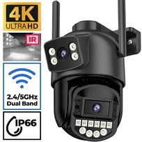 PODWÓJNA KAMERA ZEWNĘTRZNA WIFI OBROTOWA IP UHD AUDIO 8MPX 8MP 4K ISAJ SE1