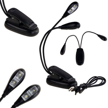 PODWÓJNA LAMPKA USB Z KLIPSEM DO CZYTANIA PRACY - MARTOM