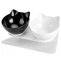 Podwójna Miska Dla Psa Kota Stojak Karmę Wodę 2X400Ml