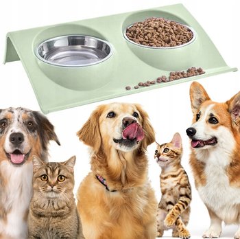 Podwójna miska miseczka dla PSA KOTA 2szt ZESTAW z podstawką na karmę wodę - Reverse